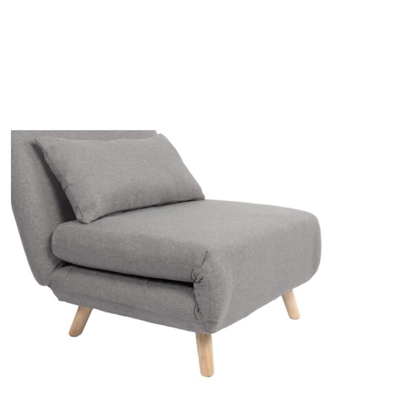 Πολυθρόνα Κρεβάτι ArteLibre VERA Γκρι Ανοιχτό Ύφασμα/Ξύλο 79x80x89cm