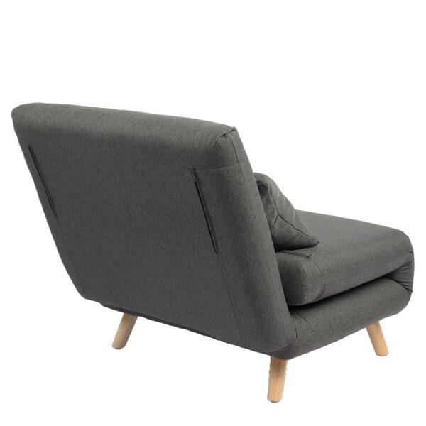 Πολυθρόνα Κρεβάτι ArteLibre VERA Γκρι Σκούρο Ύφασμα/Ξύλο 79x80x89cm