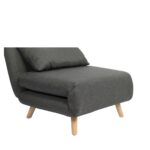Πολυθρόνα Κρεβάτι ArteLibre VERA Γκρι Σκούρο Ύφασμα/Ξύλο 79x80x89cm