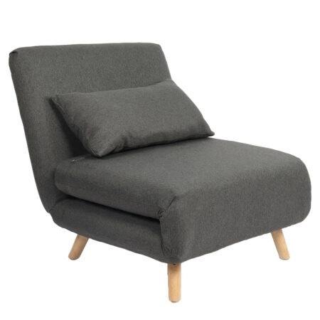 Πολυθρόνα Κρεβάτι ArteLibre VERA Γκρι Σκούρο Ύφασμα/Ξύλο 79x80x89cm