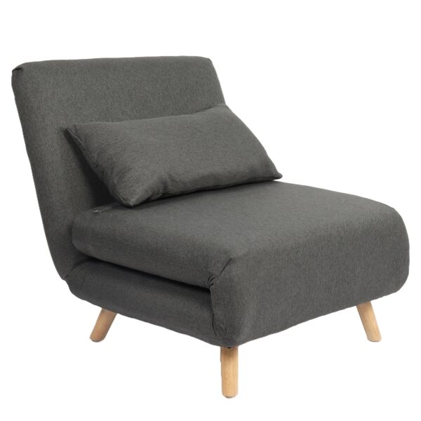 Πολυθρόνα Κρεβάτι ArteLibre VERA Γκρι Σκούρο Ύφασμα/Ξύλο 79x80x89cm