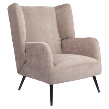 Πολυθρόνα ArteLibre NORA Καφέ Ανοιχτό Ύφασμα/Μέταλλο 100x80x89cm