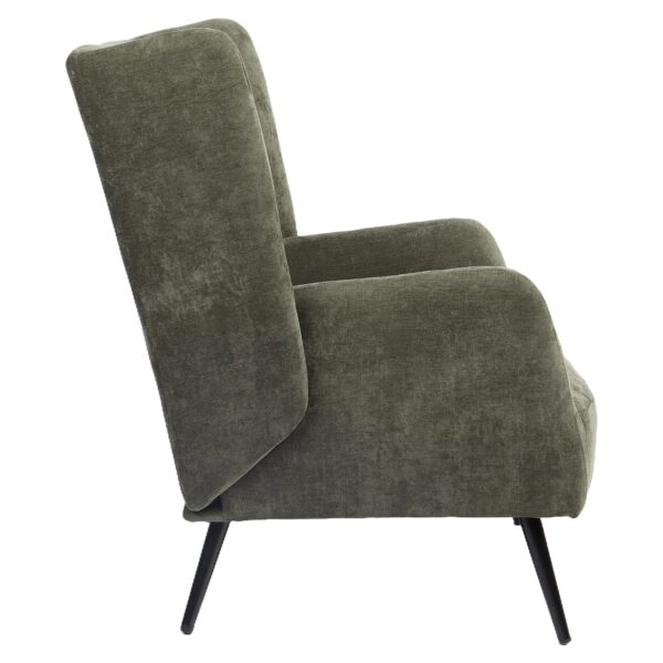 Πολυθρόνα ArteLibre NORA Πράσινο Ύφασμα/Μέταλλο 100x80x89cm