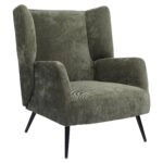 Πολυθρόνα ArteLibre NORA Πράσινο Ύφασμα/Μέταλλο 100x80x89cm