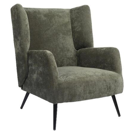 Πολυθρόνα ArteLibre NORA Πράσινο Ύφασμα/Μέταλλο 100x80x89cm