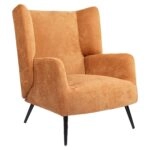 Πολυθρόνα ArteLibre NORA Πορτοκαλί Ύφασμα/Μέταλλο 100x80x89cm