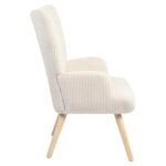 Πολυθρόνα ArteLibre LIRA Κρεμ Ύφασμα Κοτλέ/Ξύλο 94.5x64x70.5cm