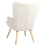 Πολυθρόνα ArteLibre LIRA Κρεμ Ύφασμα Κοτλέ/Ξύλο 94.5x64x70.5cm