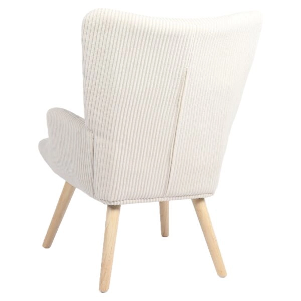 Πολυθρόνα ArteLibre LIRA Κρεμ Ύφασμα Κοτλέ/Ξύλο 94.5x64x70.5cm