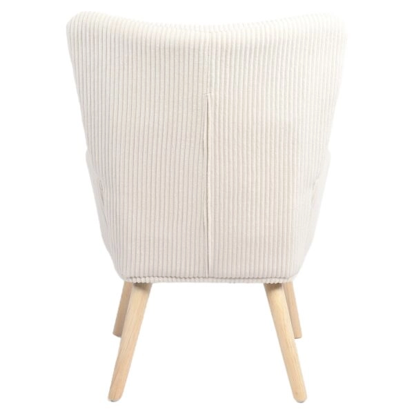 Πολυθρόνα ArteLibre LIRA Κρεμ Ύφασμα Κοτλέ/Ξύλο 94.5x64x70.5cm