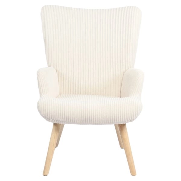 Πολυθρόνα ArteLibre LIRA Κρεμ Ύφασμα Κοτλέ/Ξύλο 94.5x64x70.5cm