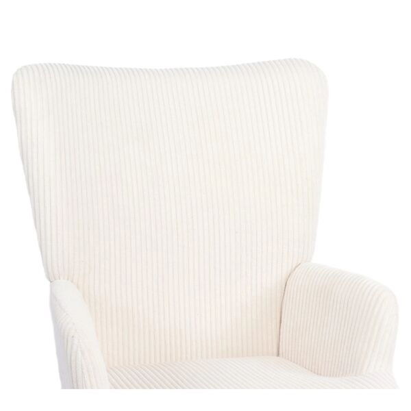 Πολυθρόνα ArteLibre LIRA Κρεμ Ύφασμα Κοτλέ/Ξύλο 94.5x64x70.5cm