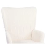 Πολυθρόνα ArteLibre LIRA Κρεμ Ύφασμα Κοτλέ/Ξύλο 94.5x64x70.5cm