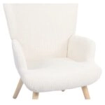 Πολυθρόνα ArteLibre LIRA Κρεμ Ύφασμα Κοτλέ/Ξύλο 94.5x64x70.5cm
