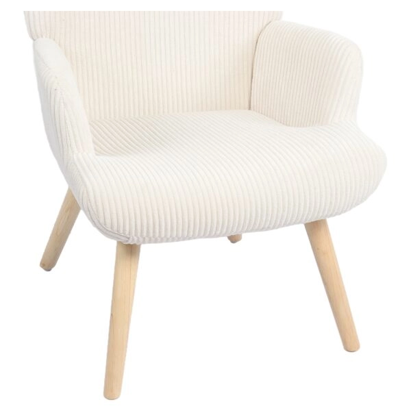 Πολυθρόνα ArteLibre LIRA Κρεμ Ύφασμα Κοτλέ/Ξύλο 94.5x64x70.5cm