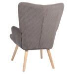 Πολυθρόνα ArteLibre LIRA Γκρι Ύφασμα Κοτλέ/Ξύλο 94.5x64x70.5cm