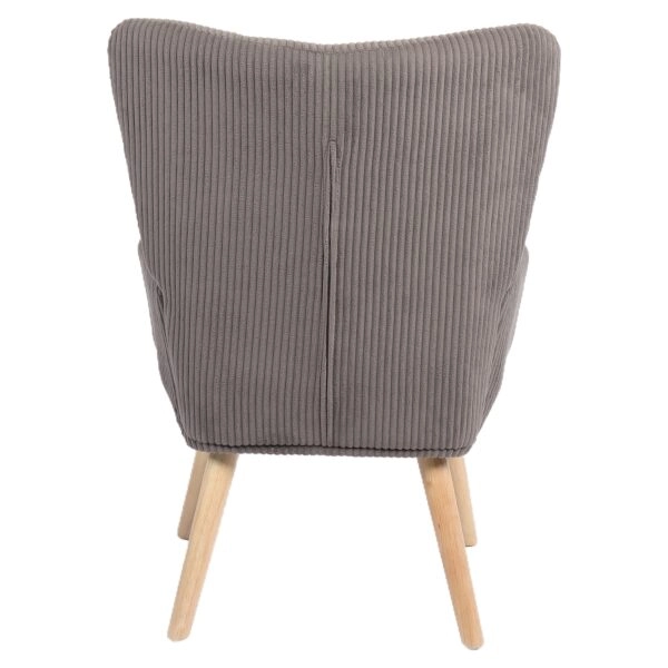 Πολυθρόνα ArteLibre LIRA Γκρι Ύφασμα Κοτλέ/Ξύλο 94.5x64x70.5cm