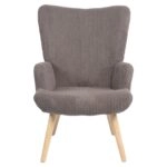 Πολυθρόνα ArteLibre LIRA Γκρι Ύφασμα Κοτλέ/Ξύλο 94.5x64x70.5cm