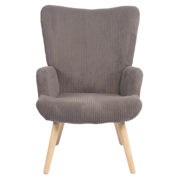 Πολυθρόνα ArteLibre LIRA Γκρι Ύφασμα Κοτλέ/Ξύλο 94.5x64x70.5cm