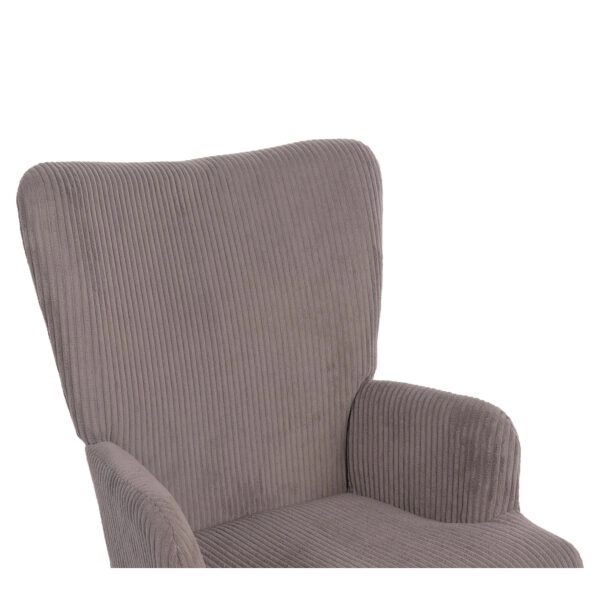 Πολυθρόνα ArteLibre LIRA Γκρι Ύφασμα Κοτλέ/Ξύλο 94.5x64x70.5cm