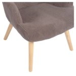 Πολυθρόνα ArteLibre LIRA Γκρι Ύφασμα Κοτλέ/Ξύλο 94.5x64x70.5cm