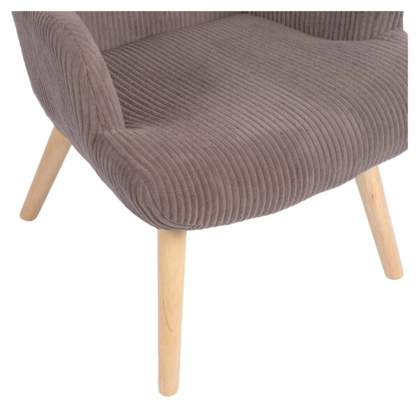 Πολυθρόνα ArteLibre LIRA Γκρι Ύφασμα Κοτλέ/Ξύλο 94.5x64x70.5cm