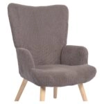 Πολυθρόνα ArteLibre LIRA Γκρι Ύφασμα Κοτλέ/Ξύλο 94.5x64x70.5cm