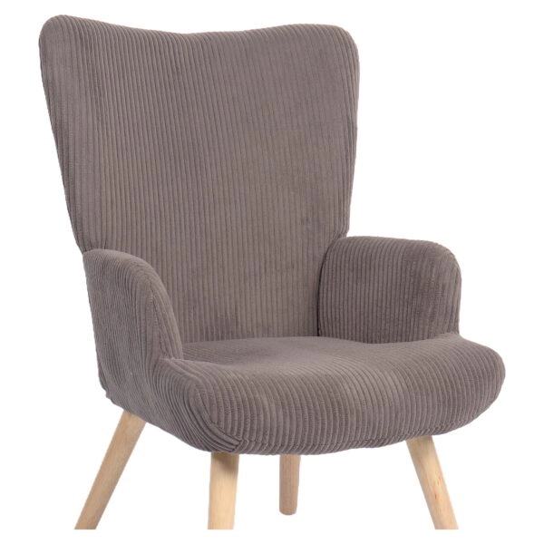 Πολυθρόνα ArteLibre LIRA Γκρι Ύφασμα Κοτλέ/Ξύλο 94.5x64x70.5cm