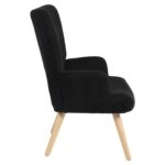 Πολυθρόνα ArteLibre LIRA Μαύρο Ύφασμα Κοτλέ/Ξύλο 94.5x64x70.5cm