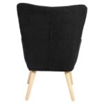 Πολυθρόνα ArteLibre LIRA Μαύρο Ύφασμα Κοτλέ/Ξύλο 94.5x64x70.5cm