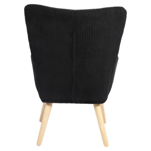 Πολυθρόνα ArteLibre LIRA Μαύρο Ύφασμα Κοτλέ/Ξύλο 94.5x64x70.5cm