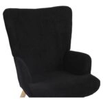 Πολυθρόνα ArteLibre LIRA Μαύρο Ύφασμα Κοτλέ/Ξύλο 94.5x64x70.5cm