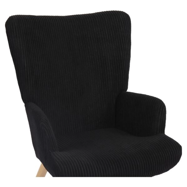 Πολυθρόνα ArteLibre LIRA Μαύρο Ύφασμα Κοτλέ/Ξύλο 94.5x64x70.5cm
