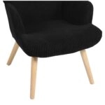 Πολυθρόνα ArteLibre LIRA Μαύρο Ύφασμα Κοτλέ/Ξύλο 94.5x64x70.5cm