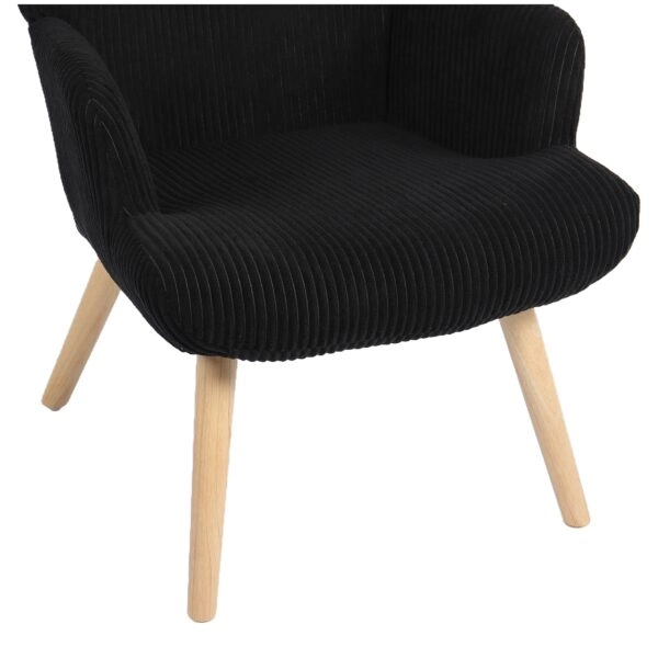 Πολυθρόνα ArteLibre LIRA Μαύρο Ύφασμα Κοτλέ/Ξύλο 94.5x64x70.5cm