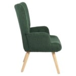 Πολυθρόνα ArteLibre LIRA Πράσινο Ύφασμα Κοτλέ/Ξύλο 94.5x64x70.5cm