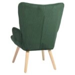 Πολυθρόνα ArteLibre LIRA Πράσινο Ύφασμα Κοτλέ/Ξύλο 94.5x64x70.5cm