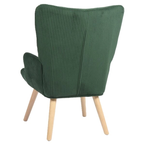 Πολυθρόνα ArteLibre LIRA Πράσινο Ύφασμα Κοτλέ/Ξύλο 94.5x64x70.5cm