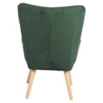 Πολυθρόνα ArteLibre LIRA Πράσινο Ύφασμα Κοτλέ/Ξύλο 94.5x64x70.5cm