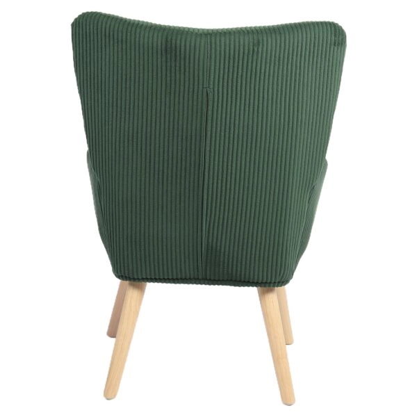 Πολυθρόνα ArteLibre LIRA Πράσινο Ύφασμα Κοτλέ/Ξύλο 94.5x64x70.5cm