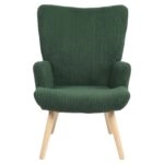 Πολυθρόνα ArteLibre LIRA Πράσινο Ύφασμα Κοτλέ/Ξύλο 94.5x64x70.5cm