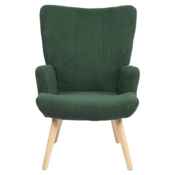 Πολυθρόνα ArteLibre LIRA Πράσινο Ύφασμα Κοτλέ/Ξύλο 94.5x64x70.5cm