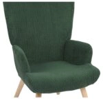 Πολυθρόνα ArteLibre LIRA Πράσινο Ύφασμα Κοτλέ/Ξύλο 94.5x64x70.5cm