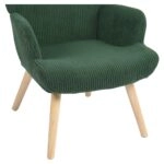 Πολυθρόνα ArteLibre LIRA Πράσινο Ύφασμα Κοτλέ/Ξύλο 94.5x64x70.5cm