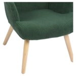 Πολυθρόνα ArteLibre LIRA Πράσινο Ύφασμα Κοτλέ/Ξύλο 94.5x64x70.5cm