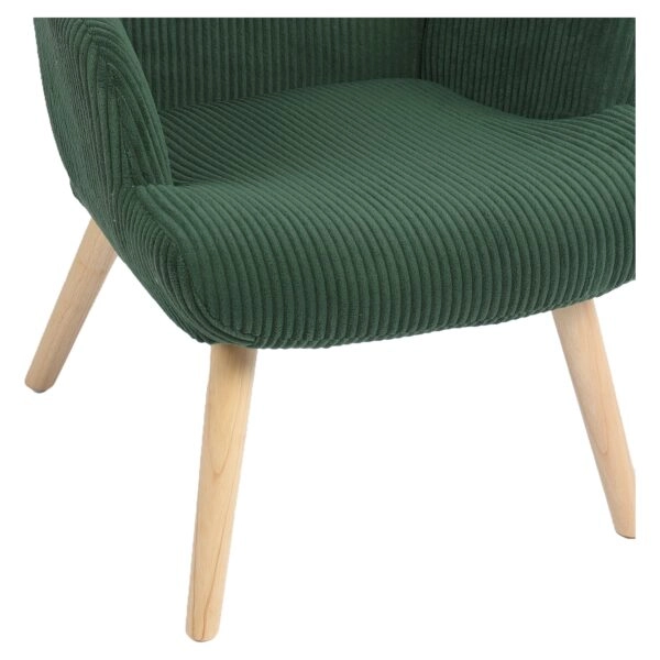 Πολυθρόνα ArteLibre LIRA Πράσινο Ύφασμα Κοτλέ/Ξύλο 94.5x64x70.5cm