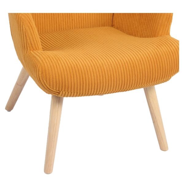 Πολυθρόνα ArteLibre LIRA Μουσταρδί Ύφασμα Κοτλέ/Ξύλο 94.5x64x70.5cm