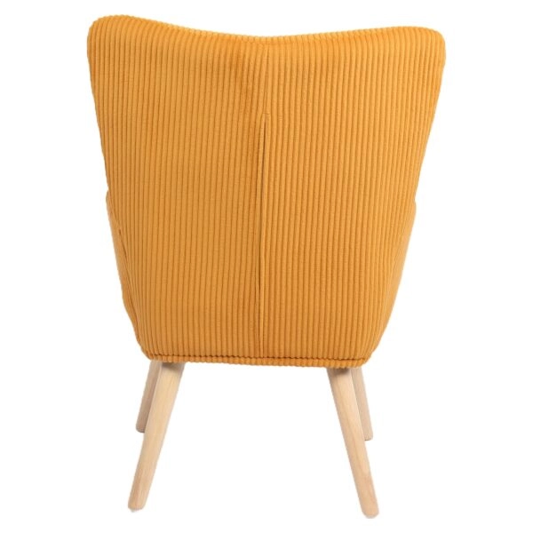 Πολυθρόνα ArteLibre LIRA Μουσταρδί Ύφασμα Κοτλέ/Ξύλο 94.5x64x70.5cm