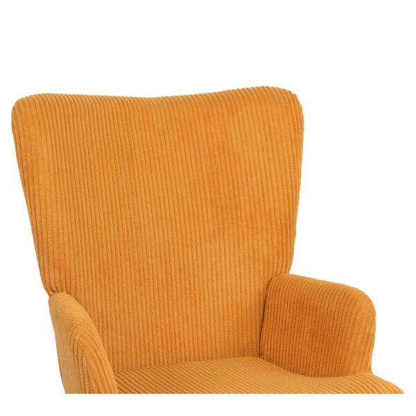 Πολυθρόνα ArteLibre LIRA Μουσταρδί Ύφασμα Κοτλέ/Ξύλο 94.5x64x70.5cm