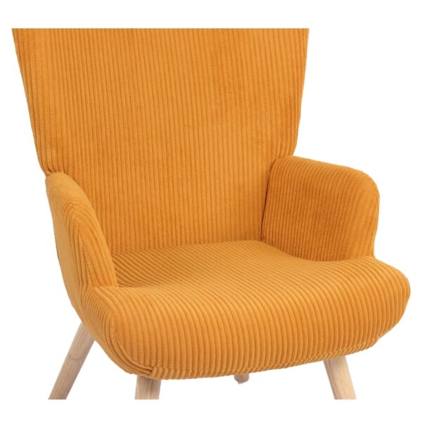 Πολυθρόνα ArteLibre LIRA Μουσταρδί Ύφασμα Κοτλέ/Ξύλο 94.5x64x70.5cm